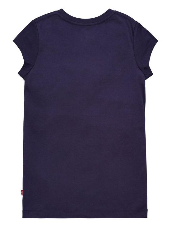 back image of levis-girls-short-sleeve-batwing-t-shirt-navy