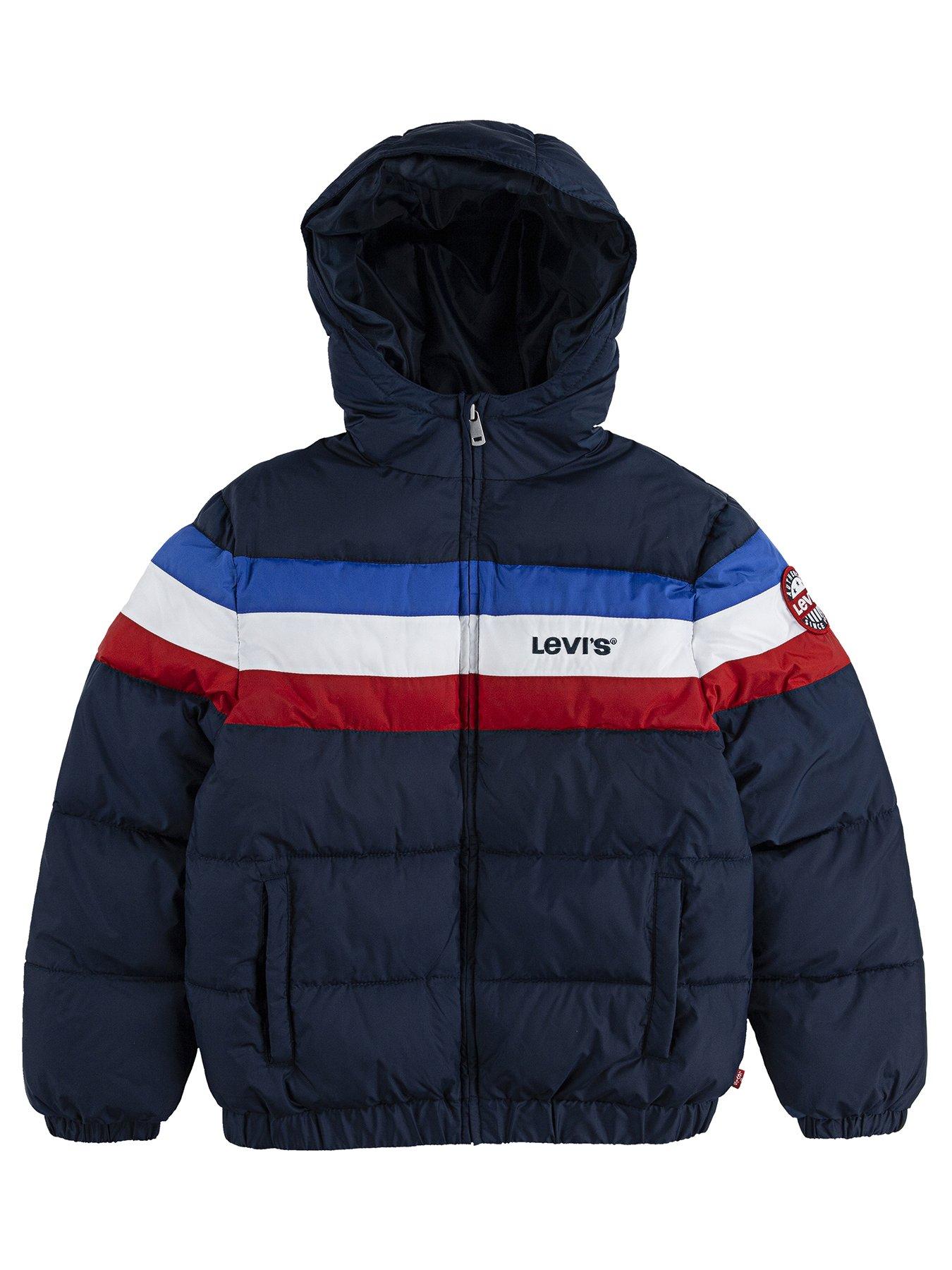 Boys Colourblock Padded Coat - Navy 