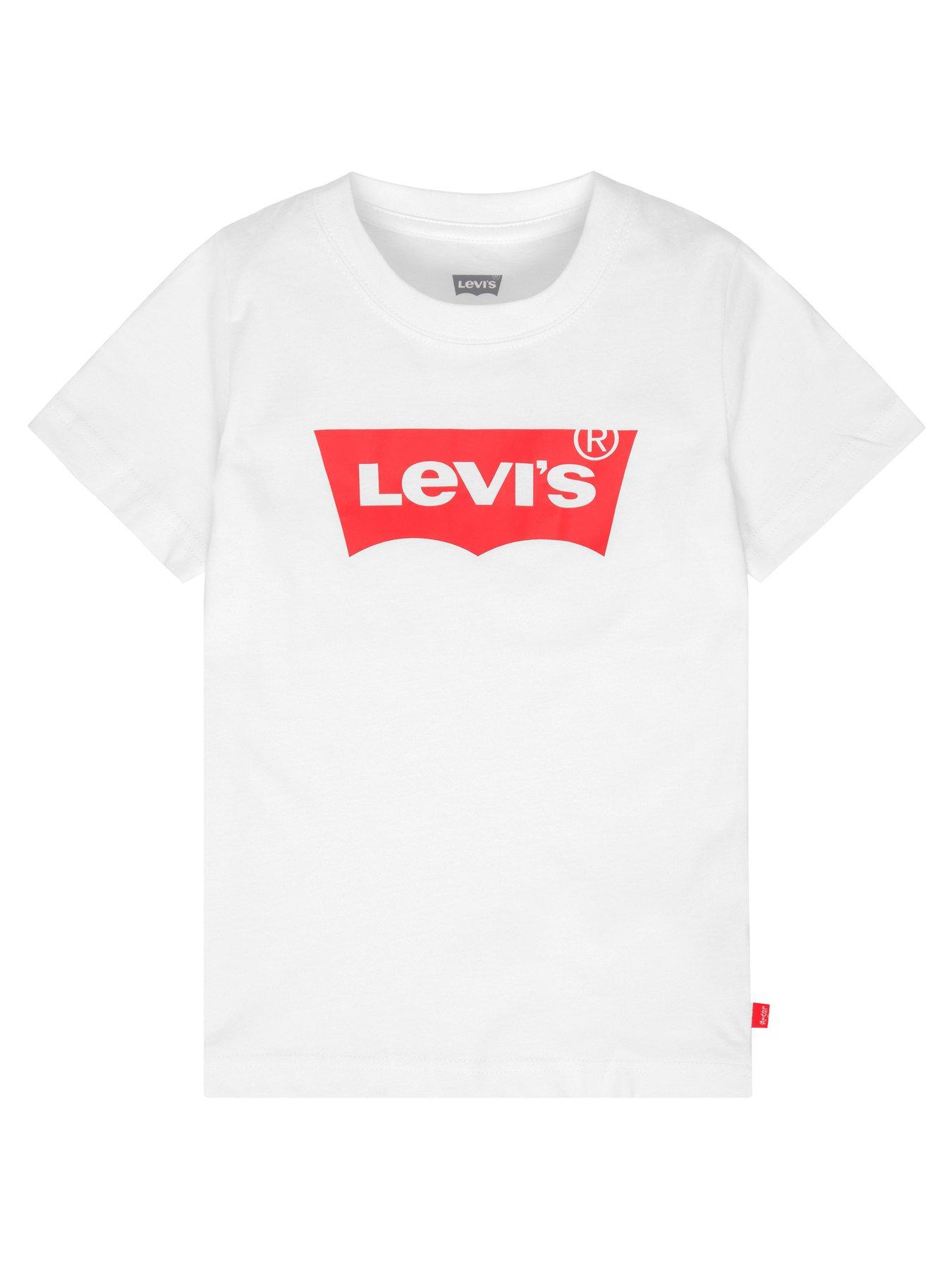Image 3 of 3 of Levi's Boys Short Sleeve Batwing T-Shirt - White