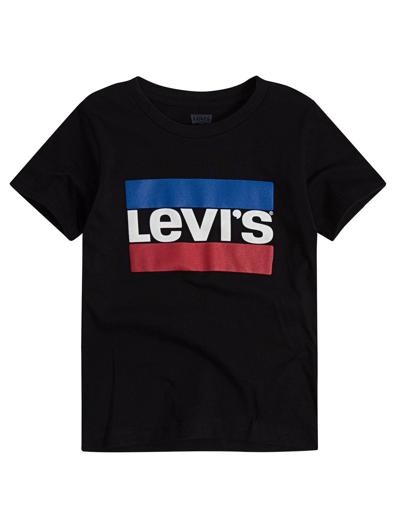 undefined Boys Short Sleeve Sports Logo T-Shirt - Black