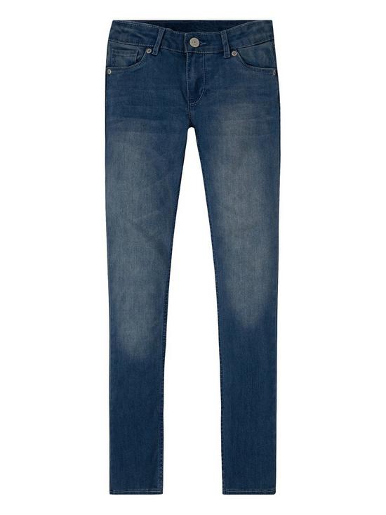 front image of levis-girls-711-skinny-jeans-mid-wash