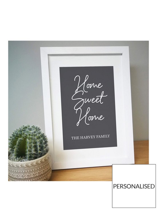 front image of the-personalised-memento-company-personalised-home-sweet-home-a4-framed-print
