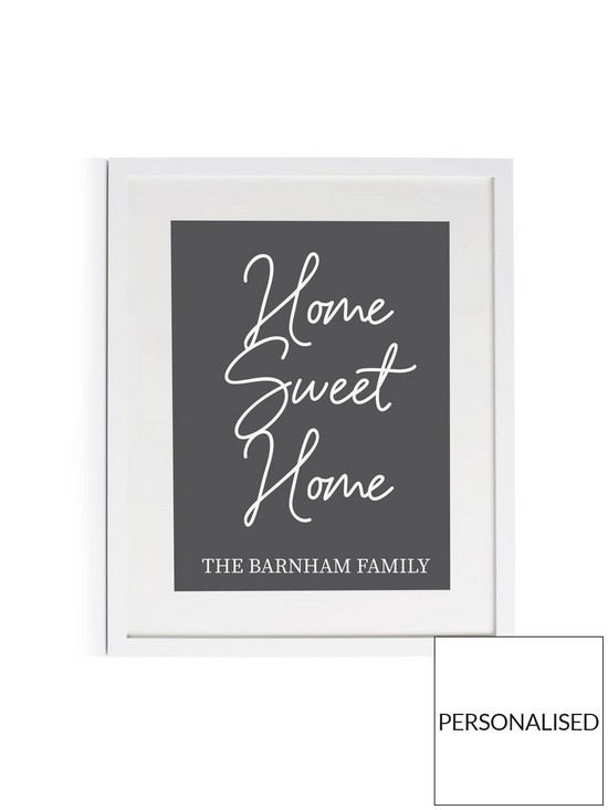 stillFront image of the-personalised-memento-company-personalised-home-sweet-home-a4-framed-print