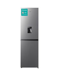 Hisense 55cm Total No Frost combi Fridge Freezer - Stainless Steel Look
