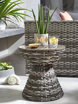 Product photograph of Very Home Aruba Rattan Side Table from very.co.uk