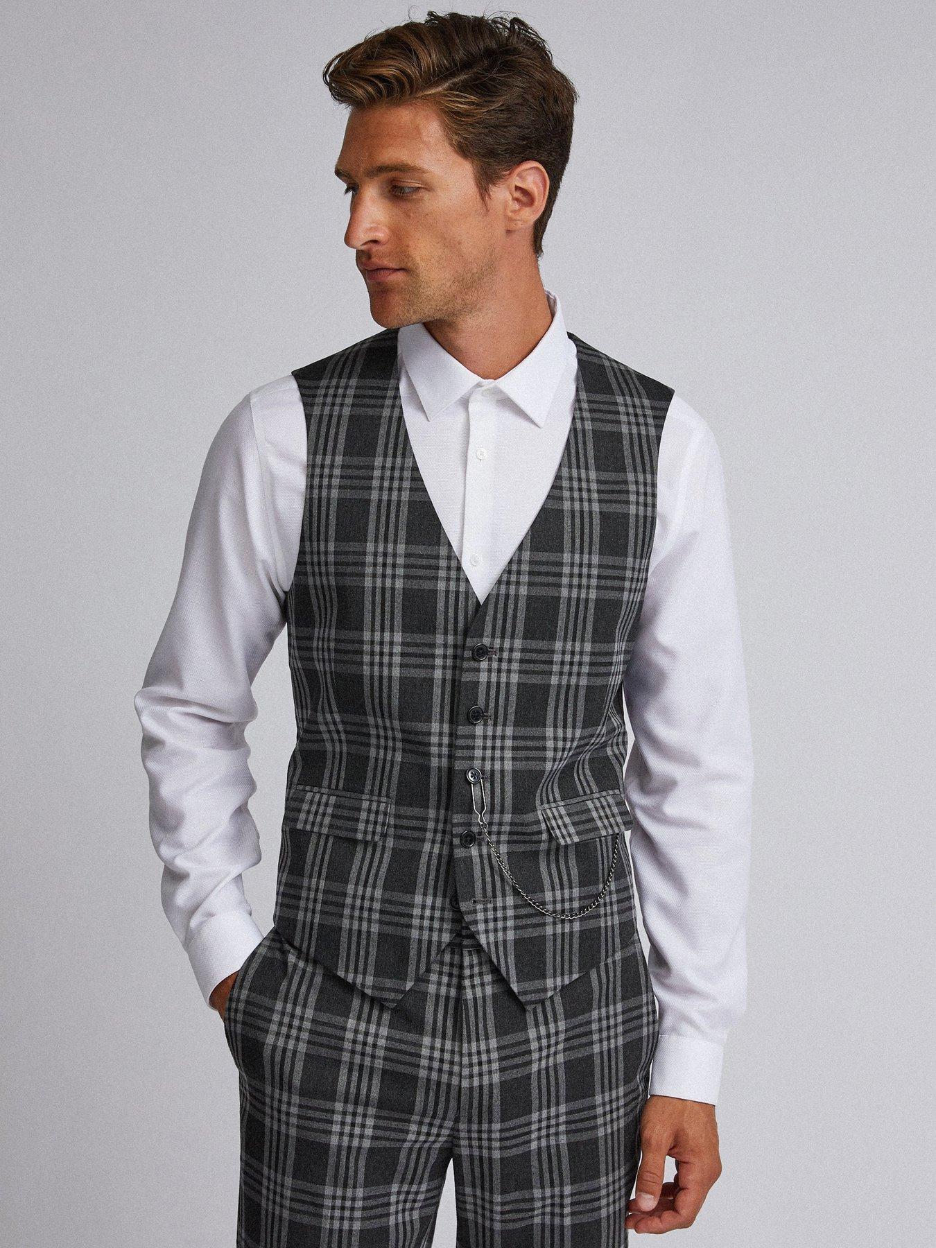 Burton Menswear London Burton Large Scale Tartan Slim Suit Waistcoat review