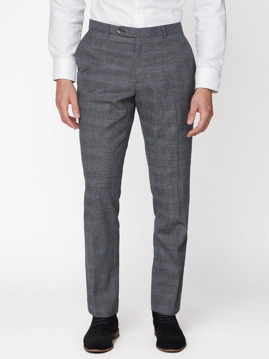Jeff Banks Jaspe Check Soho Suit Trousers - Grey | very.co.uk