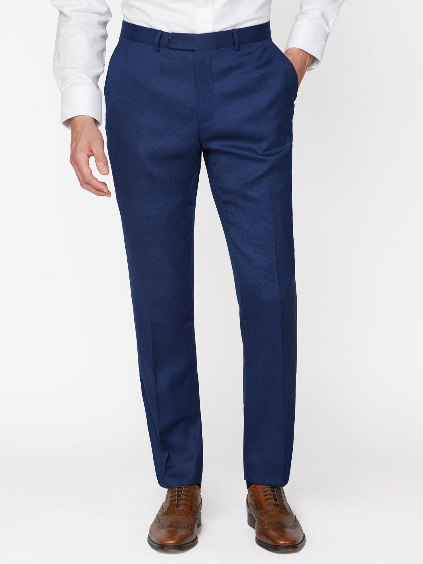 Jeff Banks Textured Soho Suit Trousers - Blue | very.co.uk