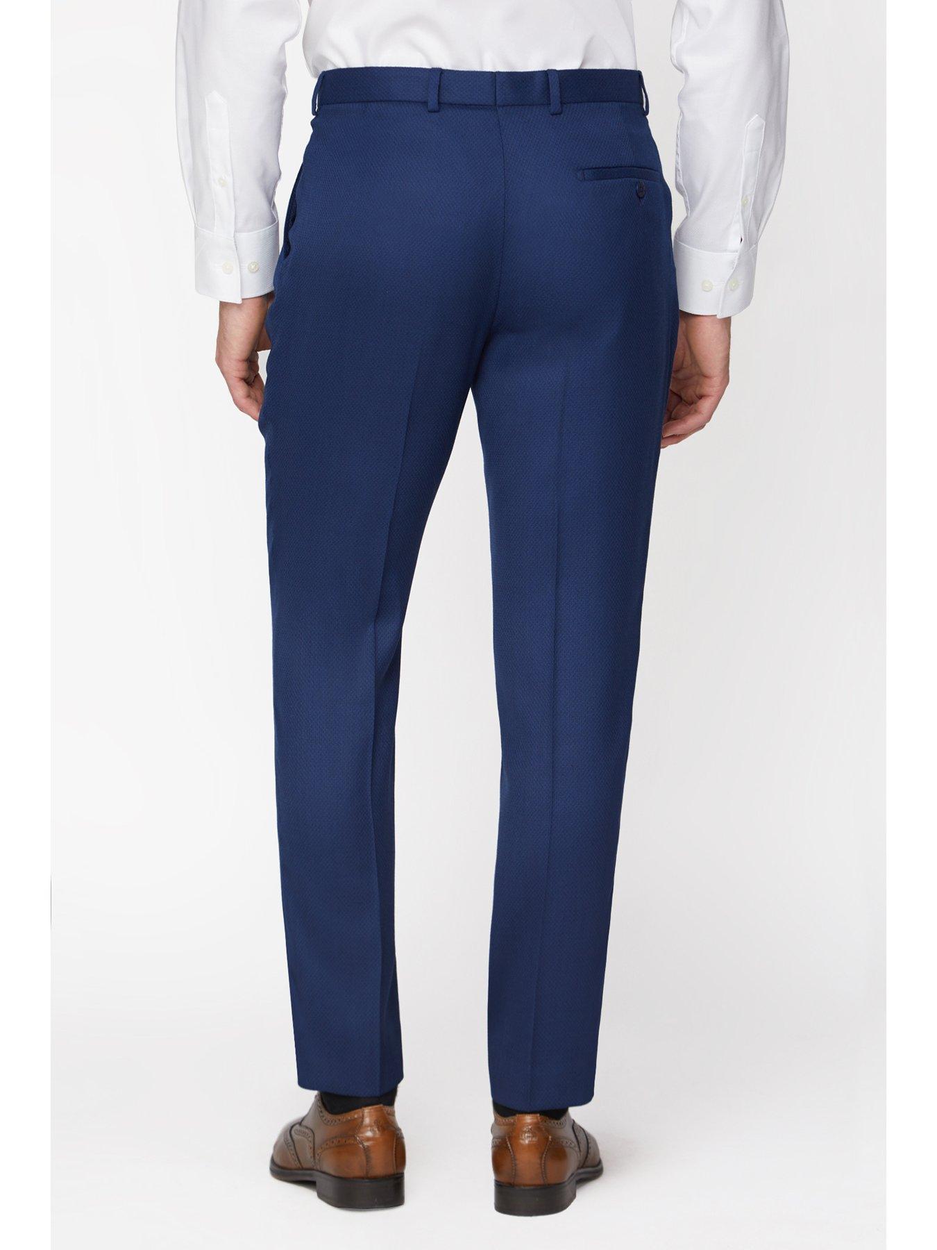 Jeff Banks Textured Soho Suit Trousers - Blue | very.co.uk