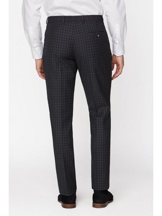 Jeff Banks Tonal Grid Texture Soho Suit Trousers - Charcoal | very.co.uk