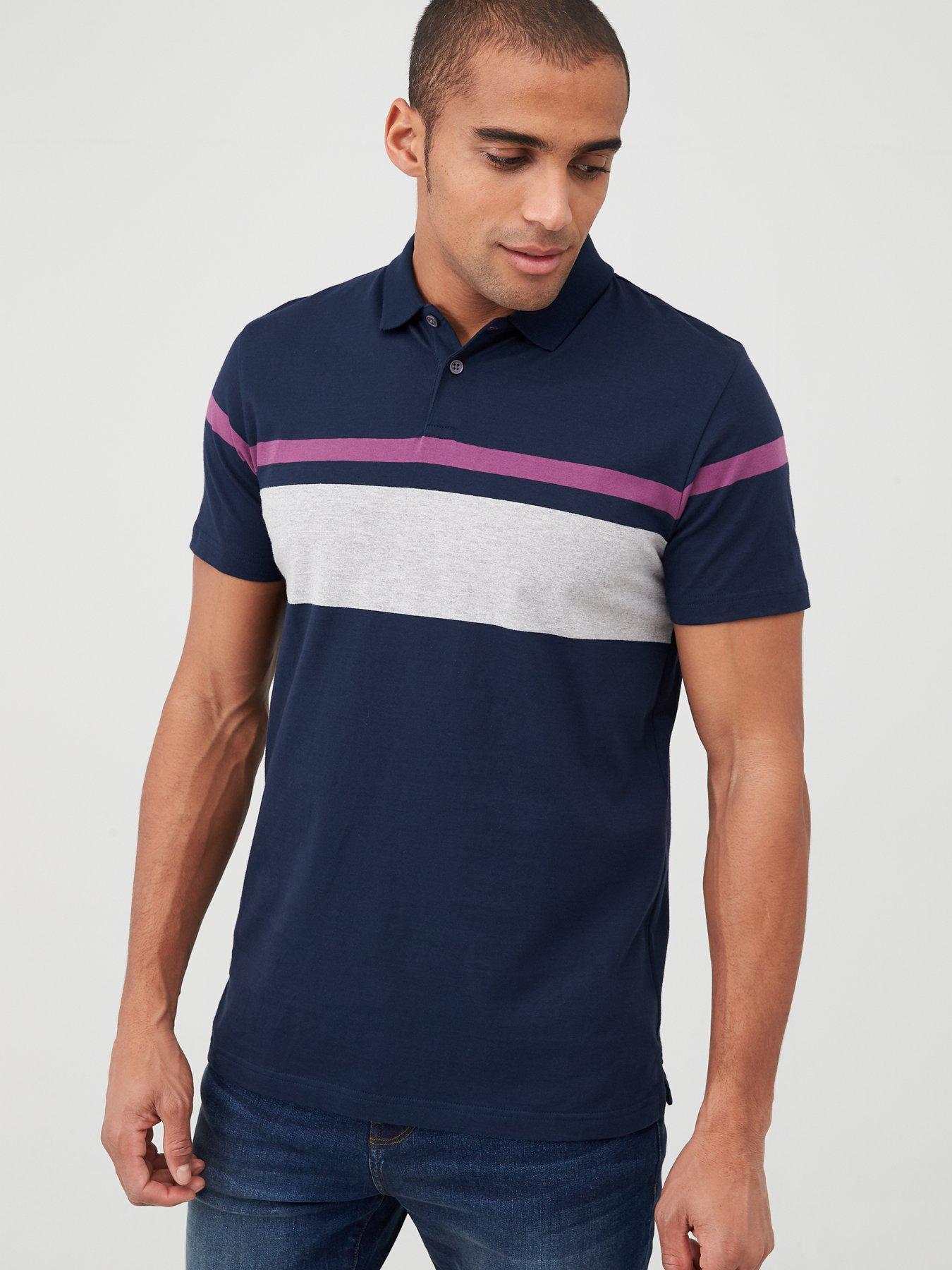 V By Very Placement Block Stripe Polo Shirt review