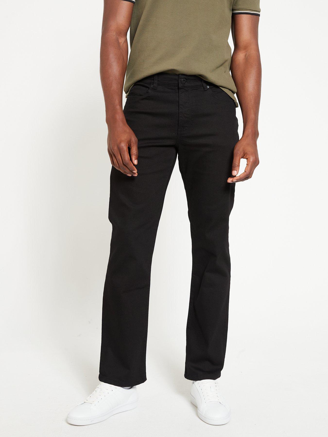 mens black straight leg jeans