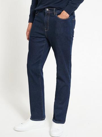 Mens Plain Regular Fit Hard Wearing Jeans Waist 28 48 inch Basic Straight Work 