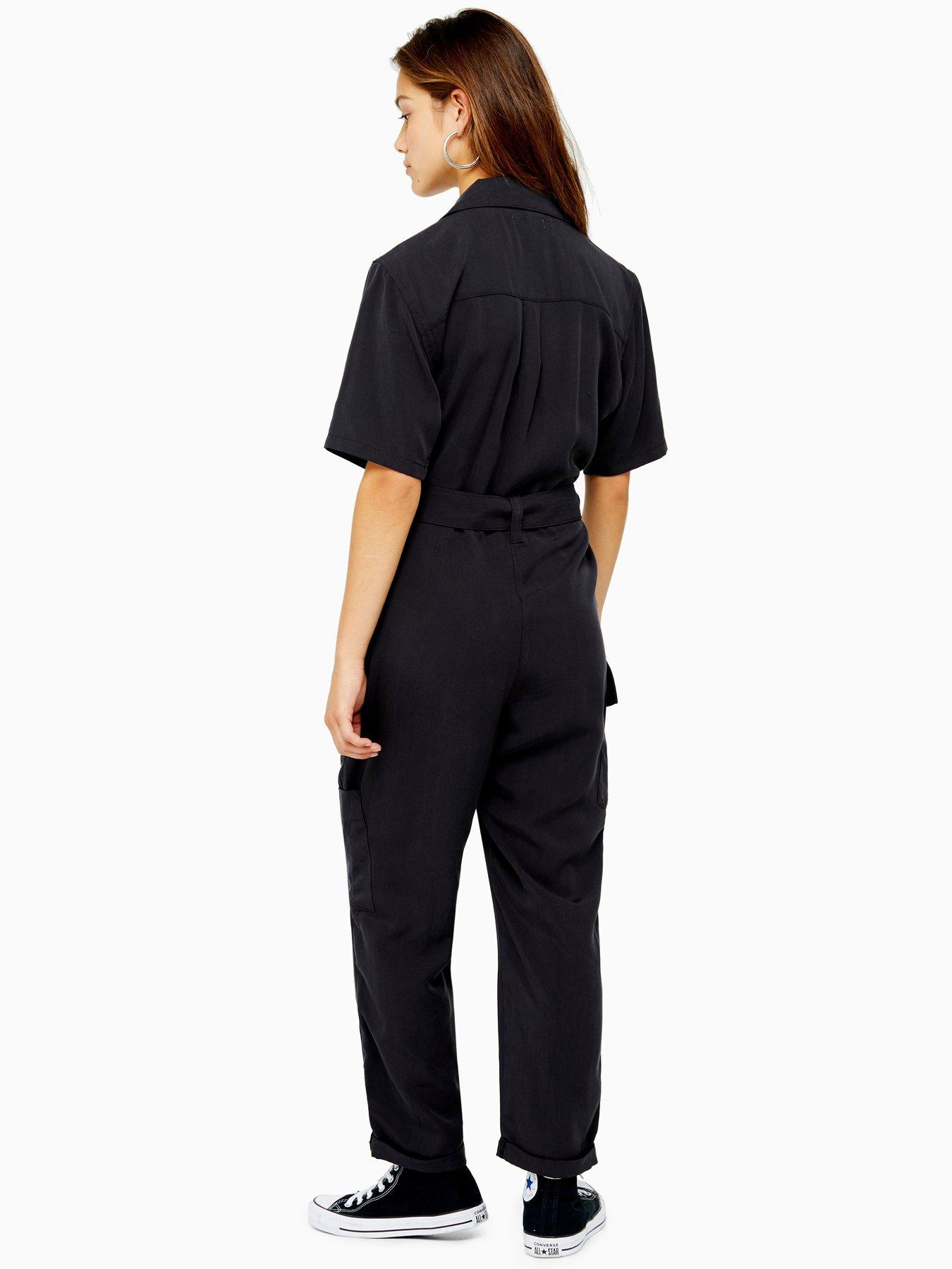 petite black boiler suit