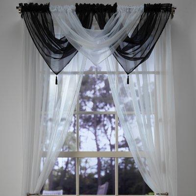 black voile curtains