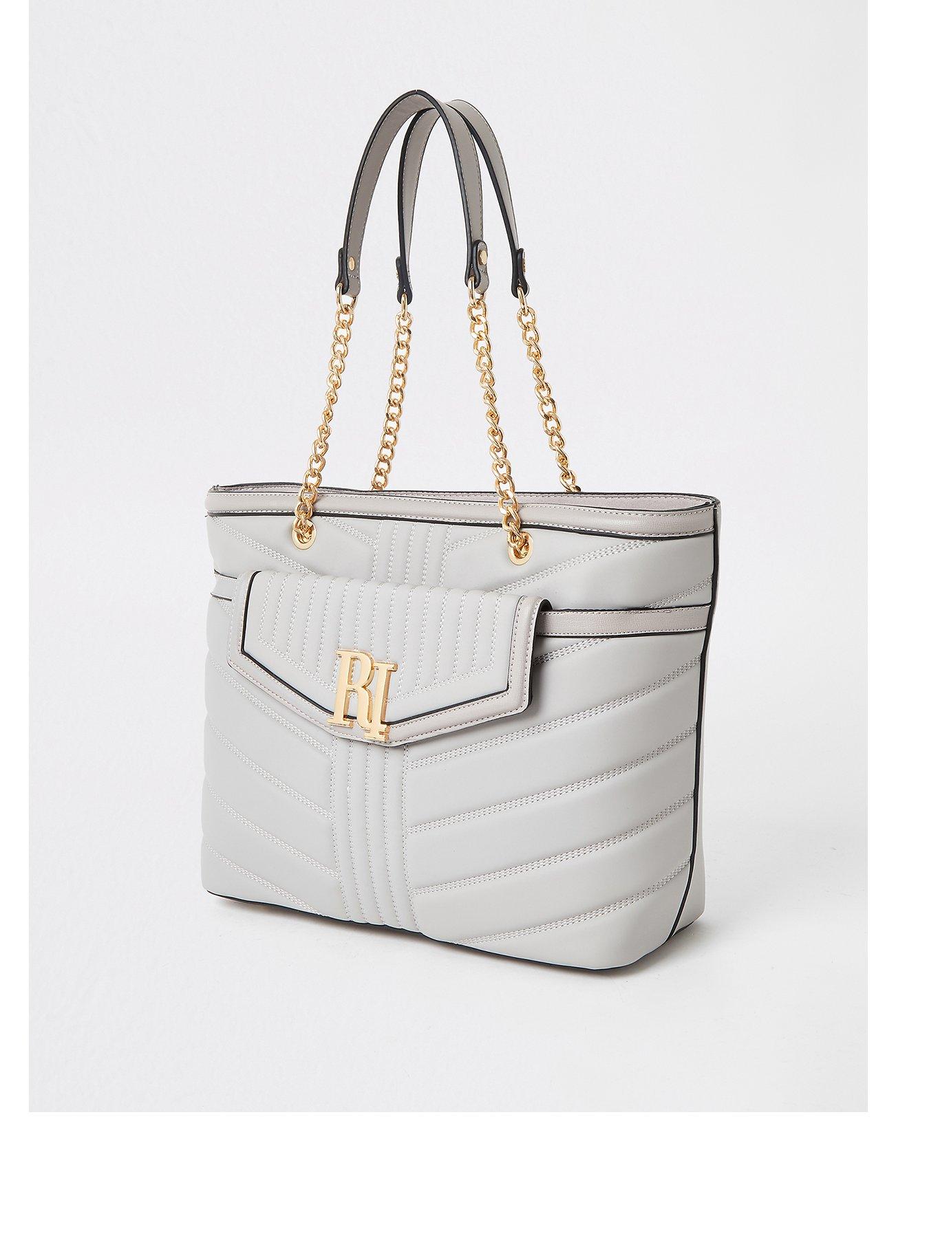 river island grey tote bag