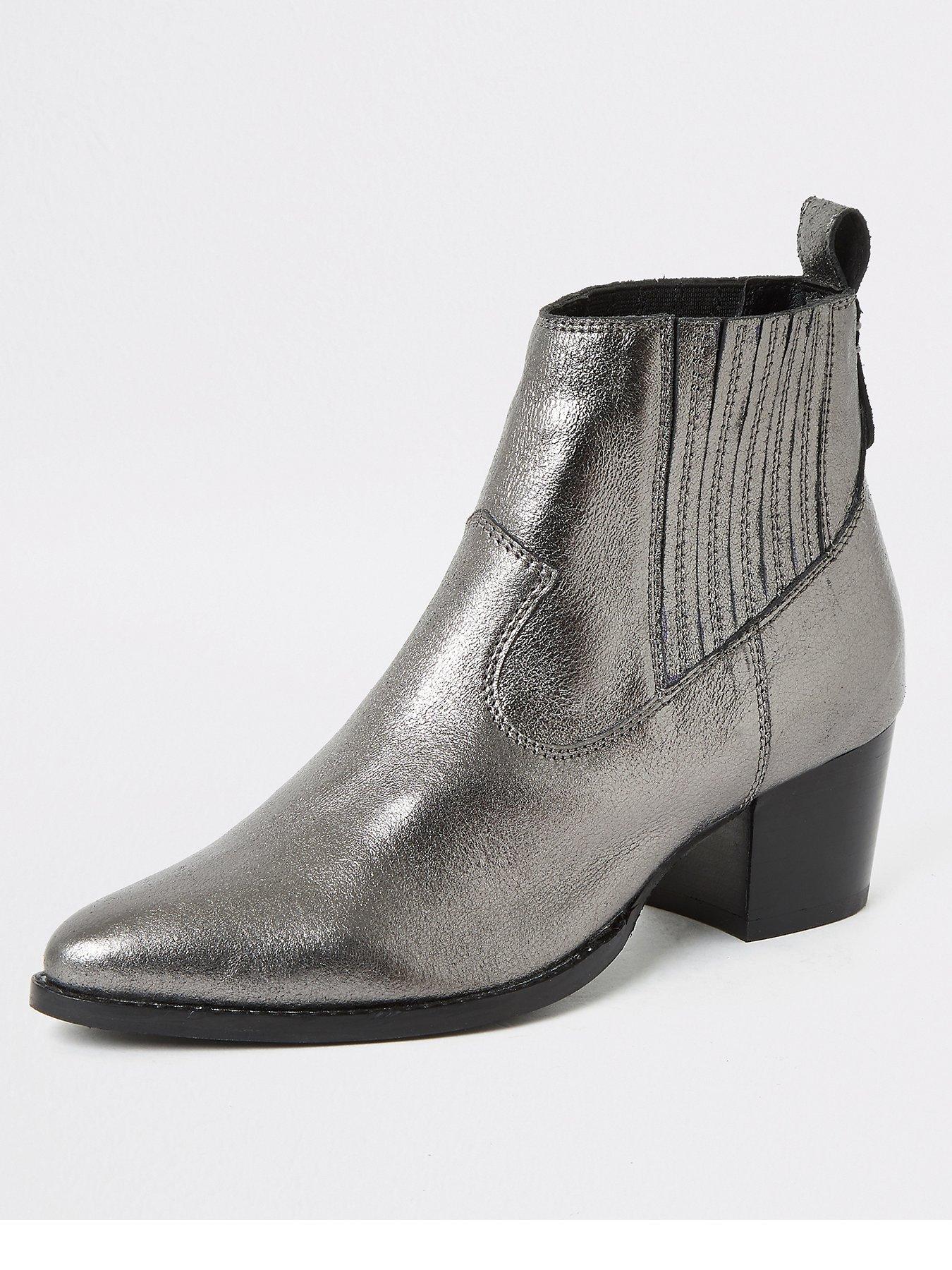 silver ankle boots uk