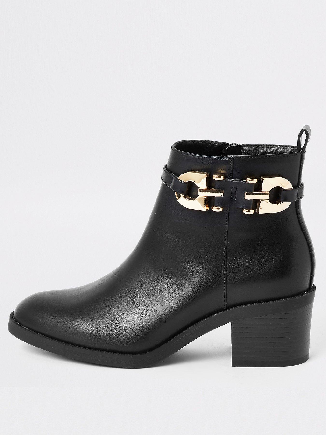 black buckle ankle boots uk