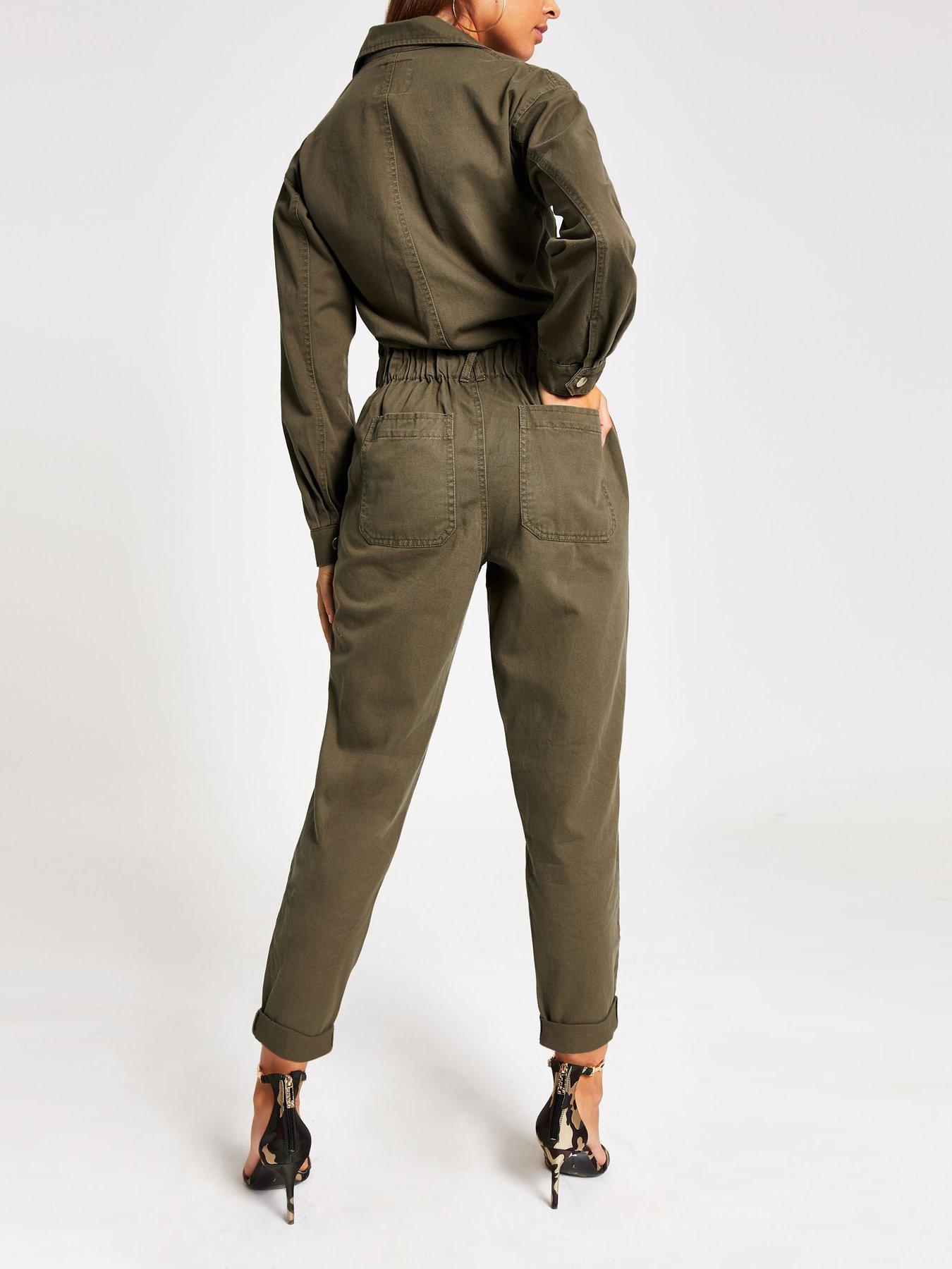 khaki boiler suit river island