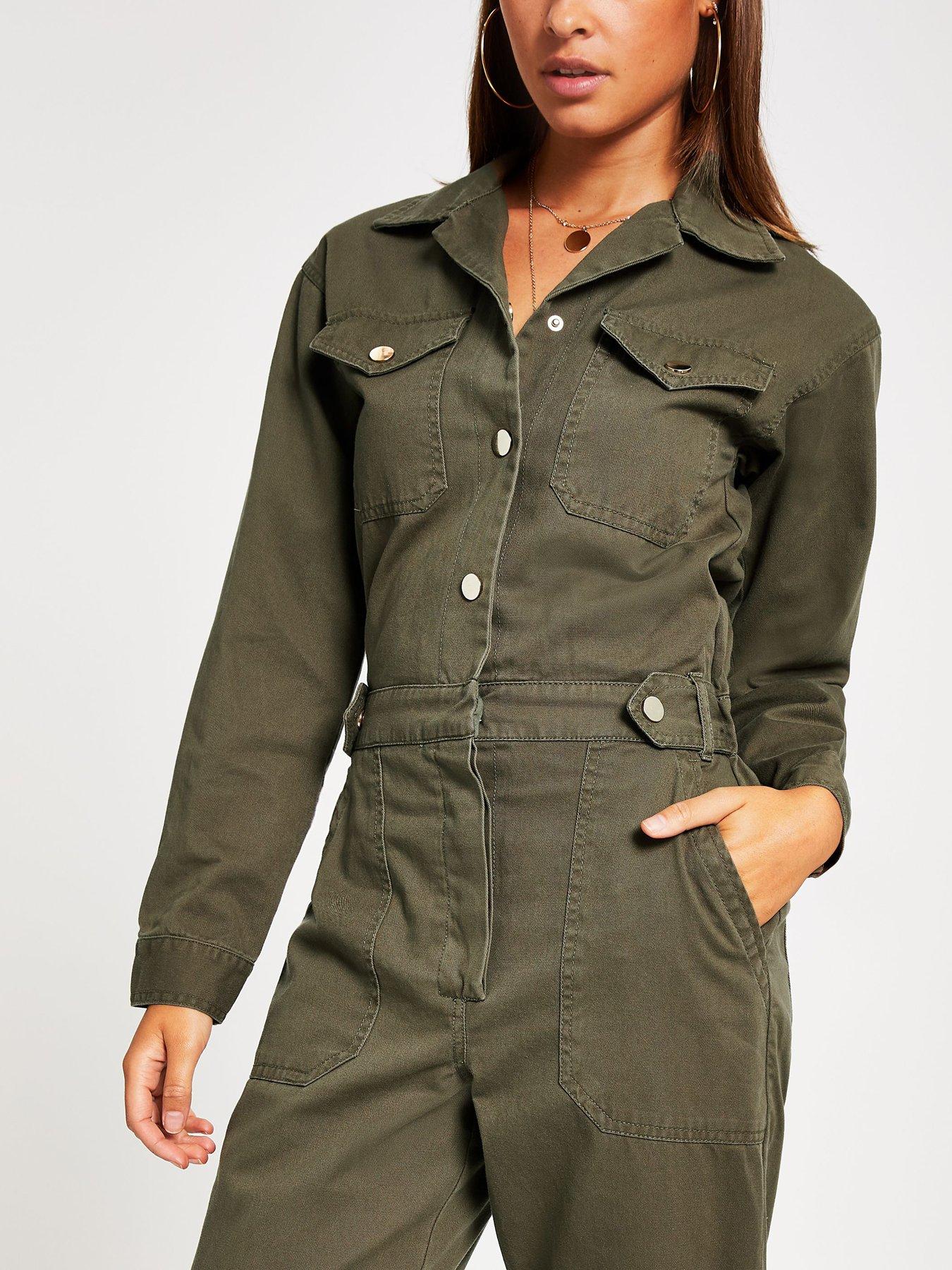 khaki boiler suit river island