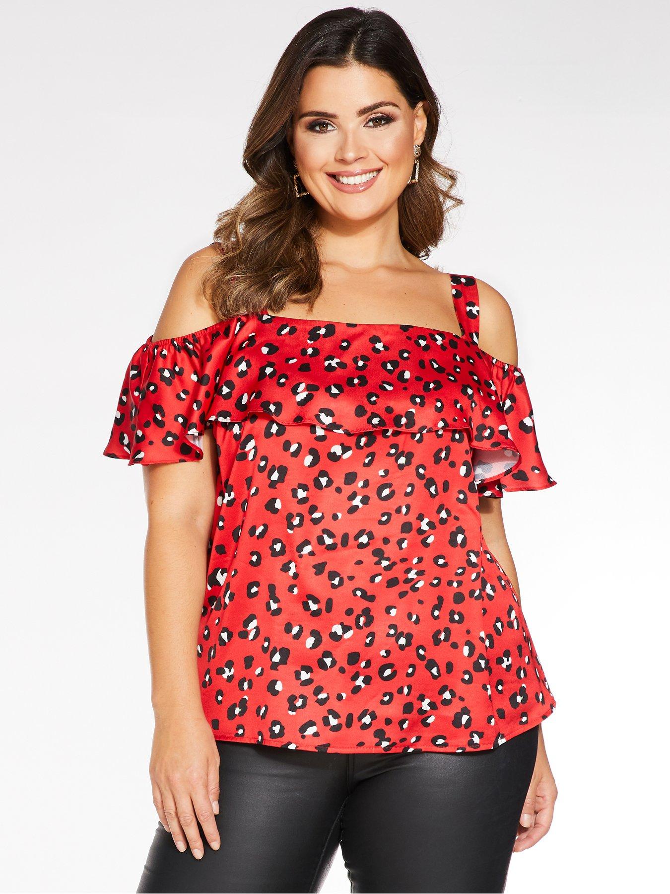 quiz red leopard print top