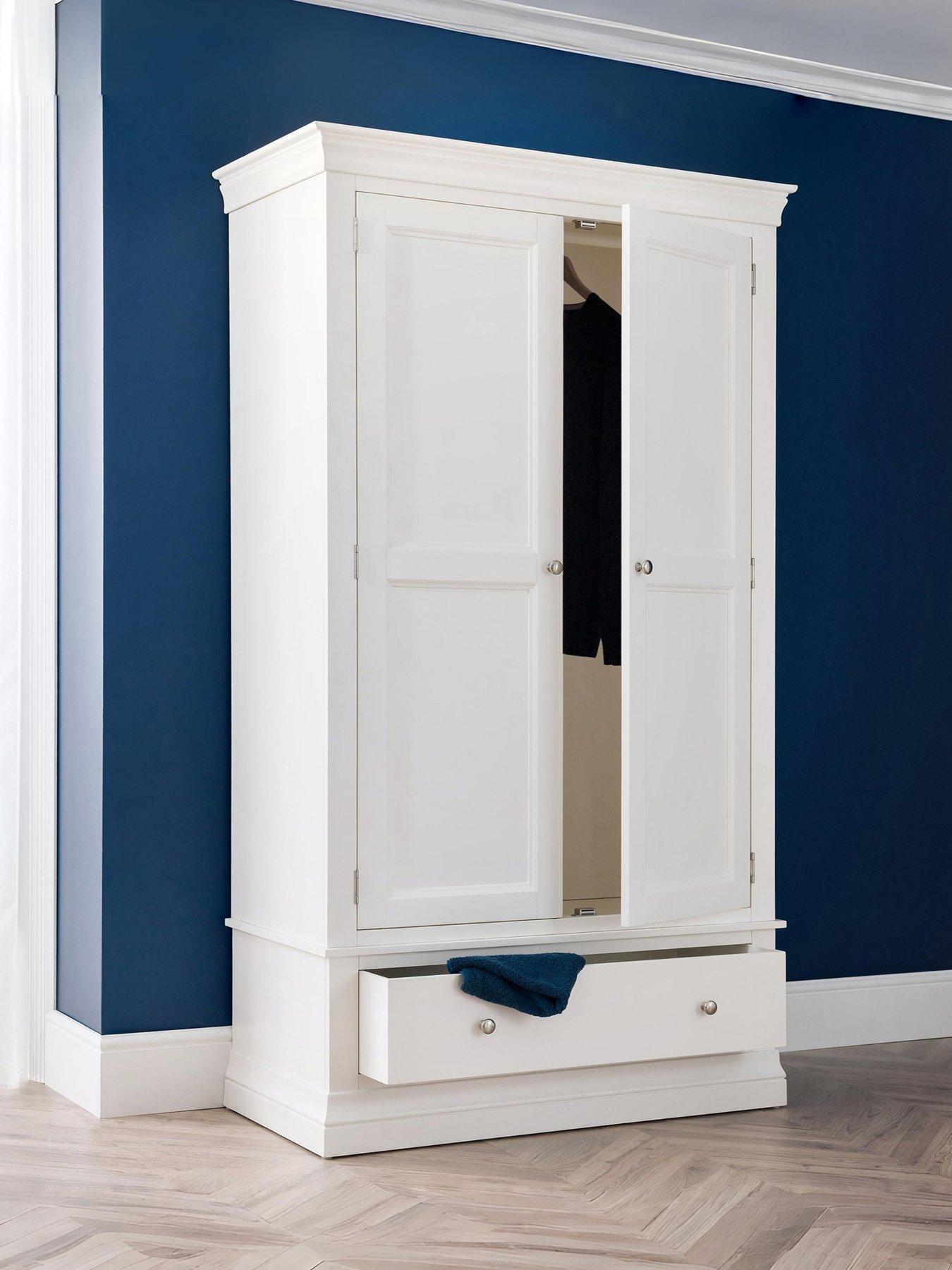 Julian Bowen Clermont 2 Door, 1 Drawer Wardrobe - White