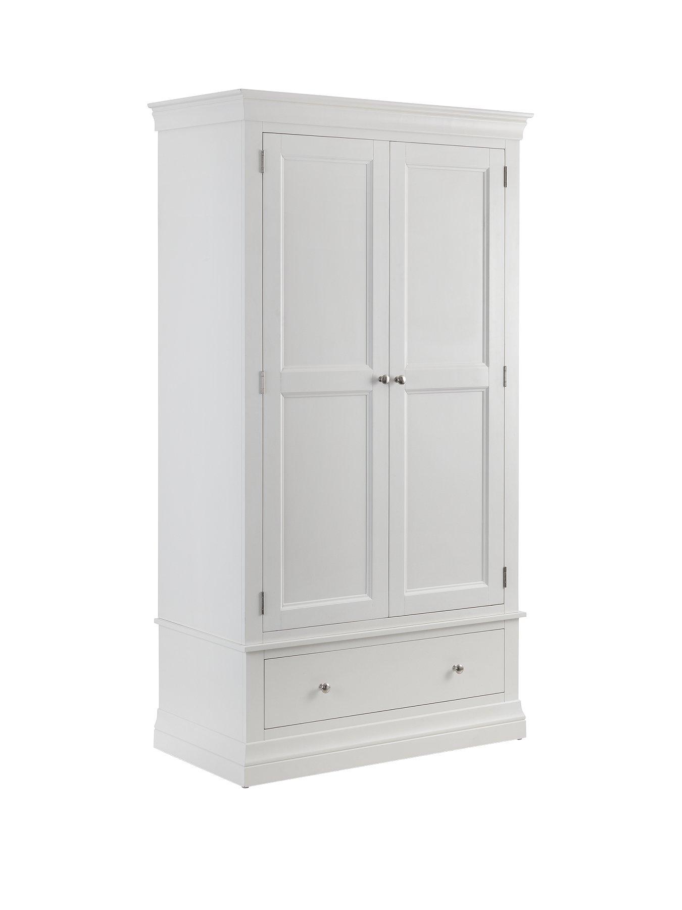 Image 3 of 7 of Julian Bowen Clermont 2 Door, 1 Drawer Wardrobe - White