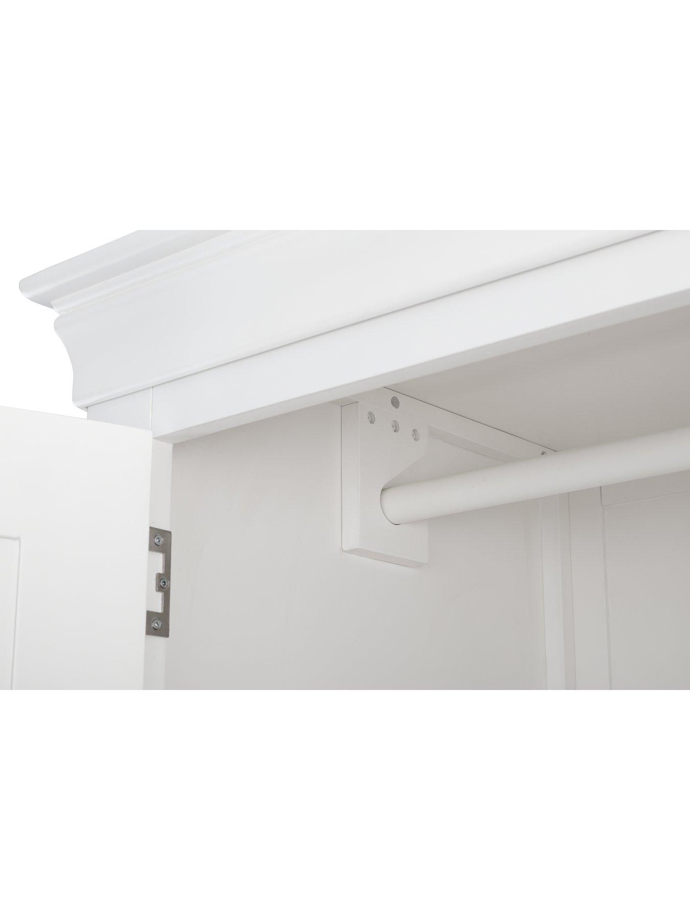 Image 5 of 7 of Julian Bowen Clermont 2 Door, 1 Drawer Wardrobe - White
