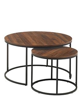 Product photograph of Julian Bowen Bellini Round Nest Of 2 Tables from very.co.uk