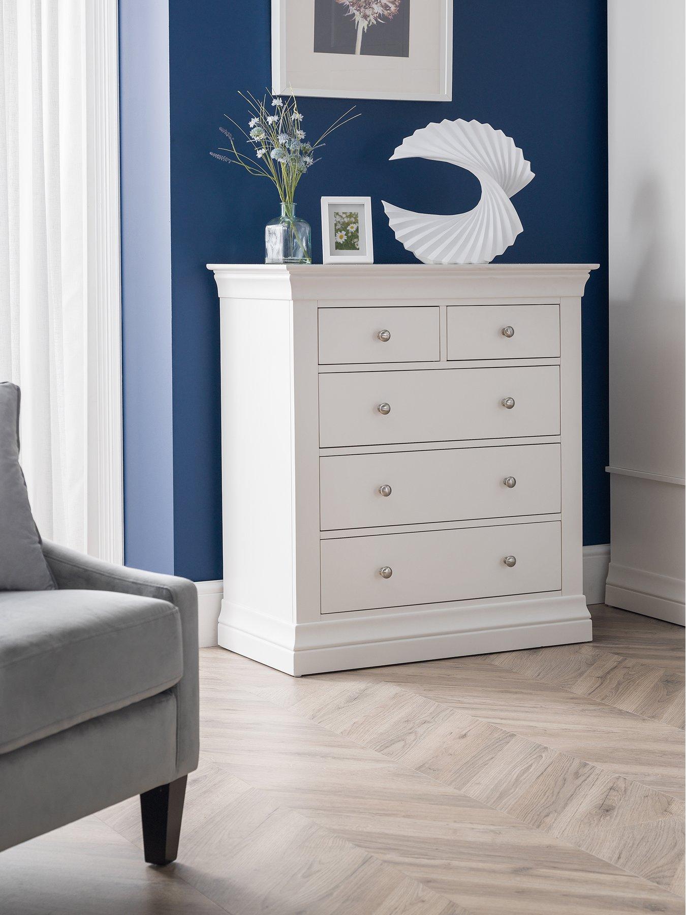 Julian Bowen Clermont Ready Assembled 3 + 2 Drawer Chest