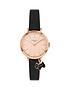 radley-rose-gold-detail-glitter-dial-with-dog-charm-and-black-leather-strap-ladies-watchfront