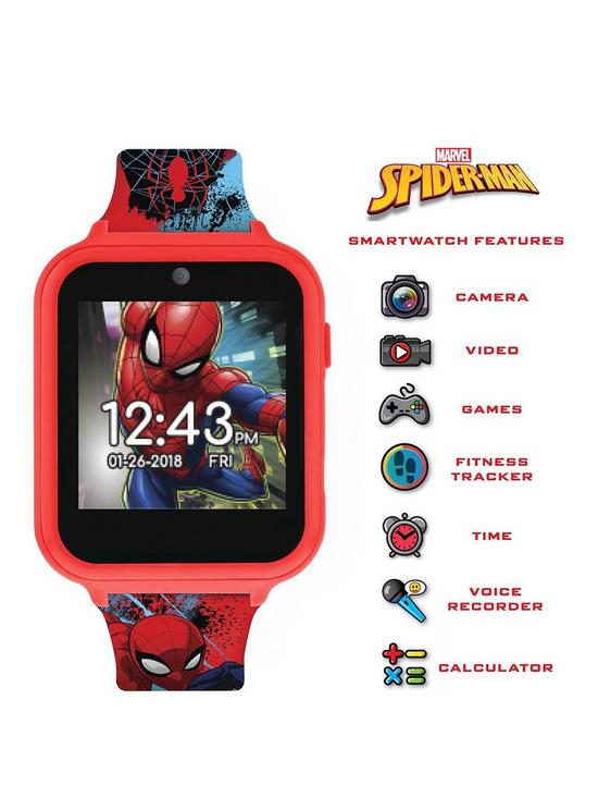stillFront image of marvel-spiderman-full-display-printed-silicone-strap-kids-interactive-watch