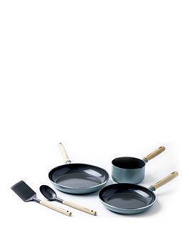 Product photograph of Greenpan Mayflower 5-piece Ceramic Non-stick Induction Pan Set from very.co.uk