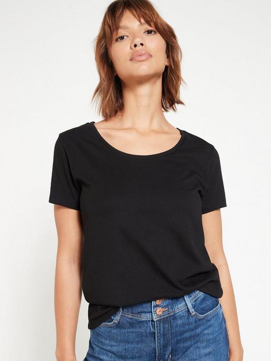 front image of v-by-very-the-essential-scoop-neck-t-shirt-black