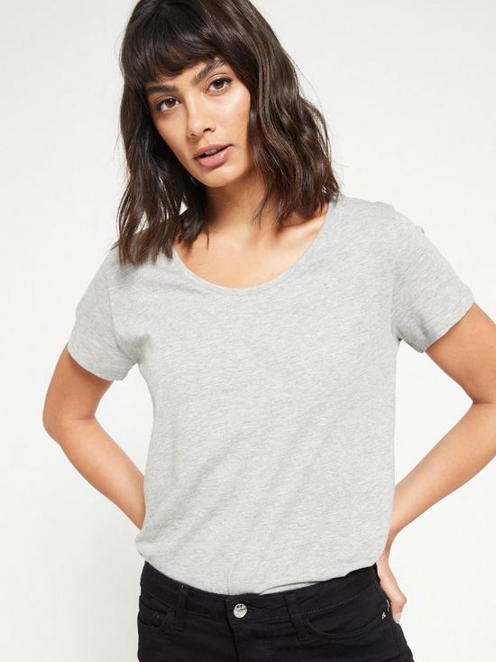 front image of everyday-the-essential-scoop-neck-t-shirt--grey