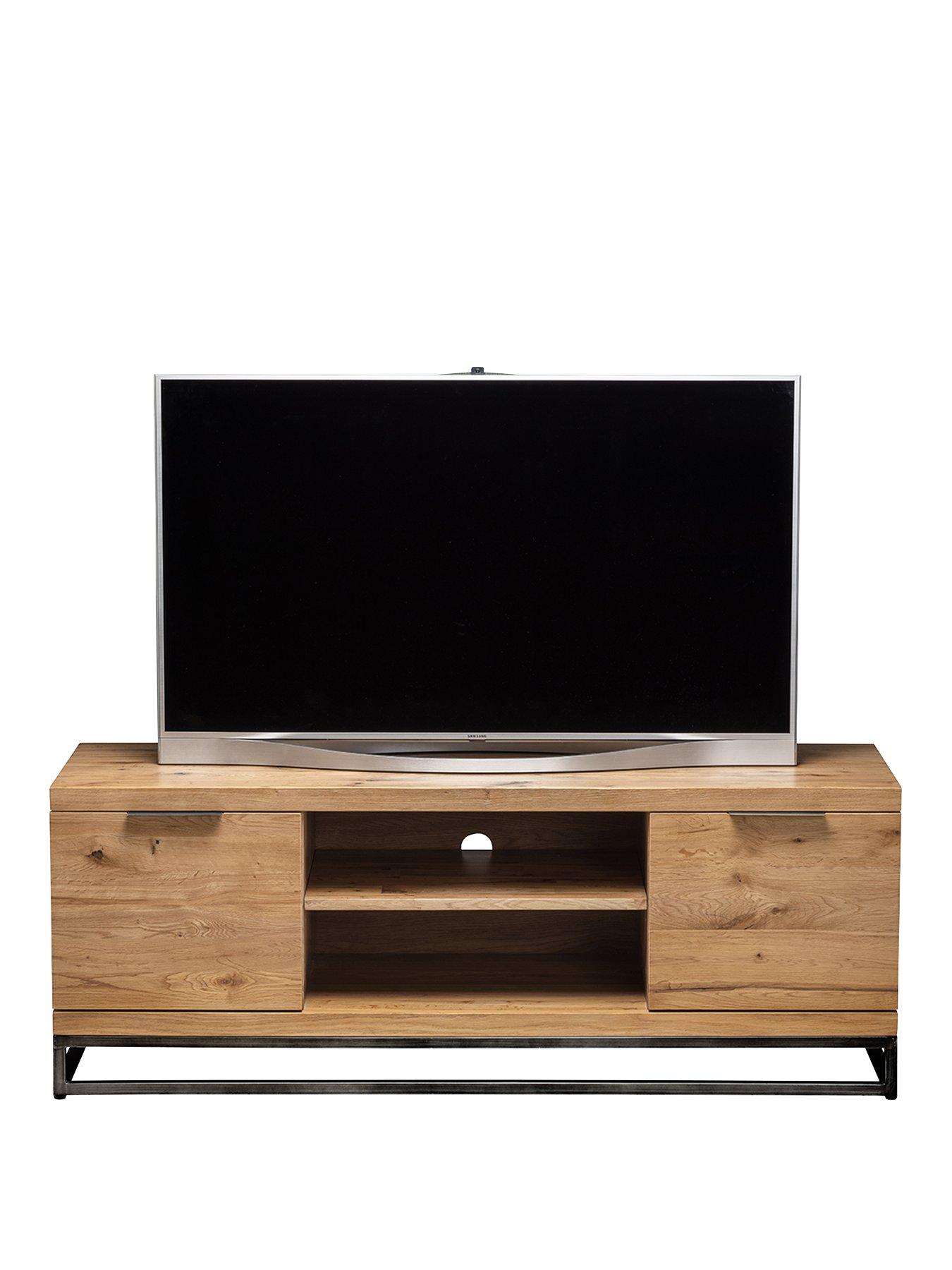 Image 2 of 6 of Julian Bowen Brooklyn Ready Assembled Solid Oak and Veneer&nbsp;TV Unit - Fits up to 56 inch TV