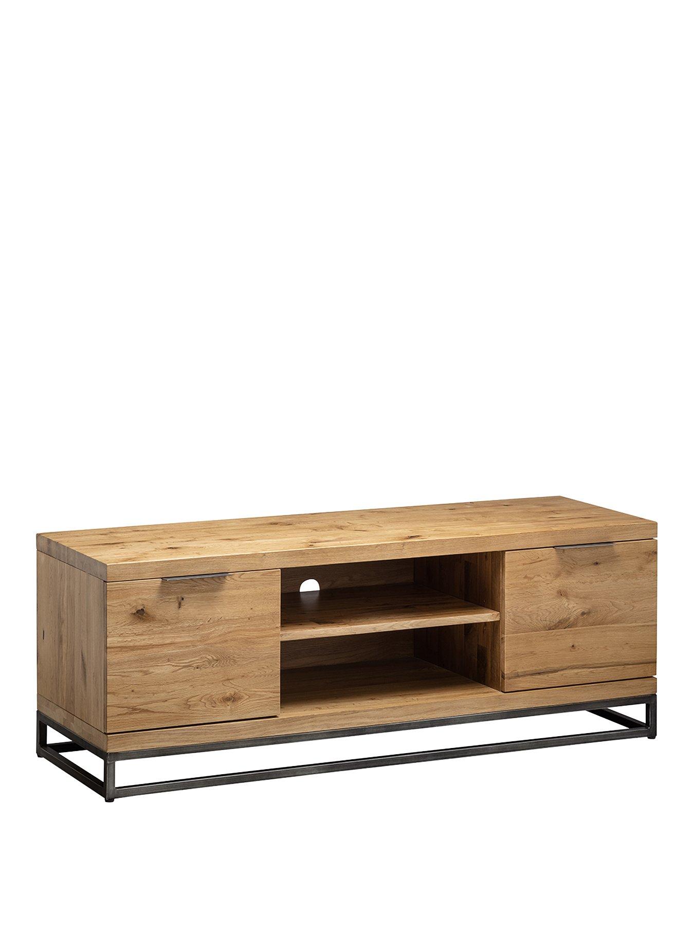 Image 3 of 6 of Julian Bowen Brooklyn Ready Assembled Solid Oak and Veneer&nbsp;TV Unit - Fits up to 56 inch TV