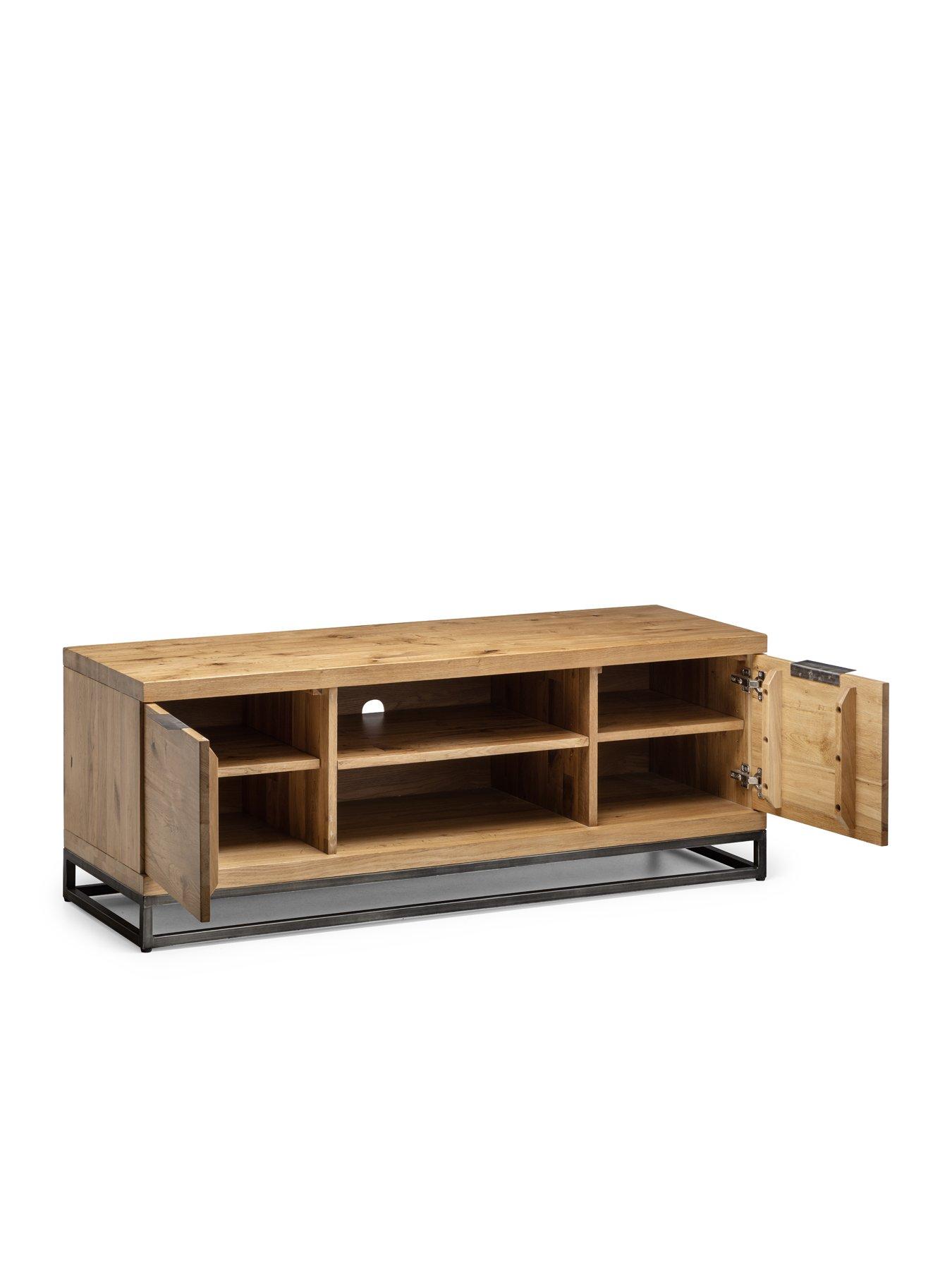 Image 4 of 6 of Julian Bowen Brooklyn Ready Assembled Solid Oak and Veneer&nbsp;TV Unit - Fits up to 56 inch TV