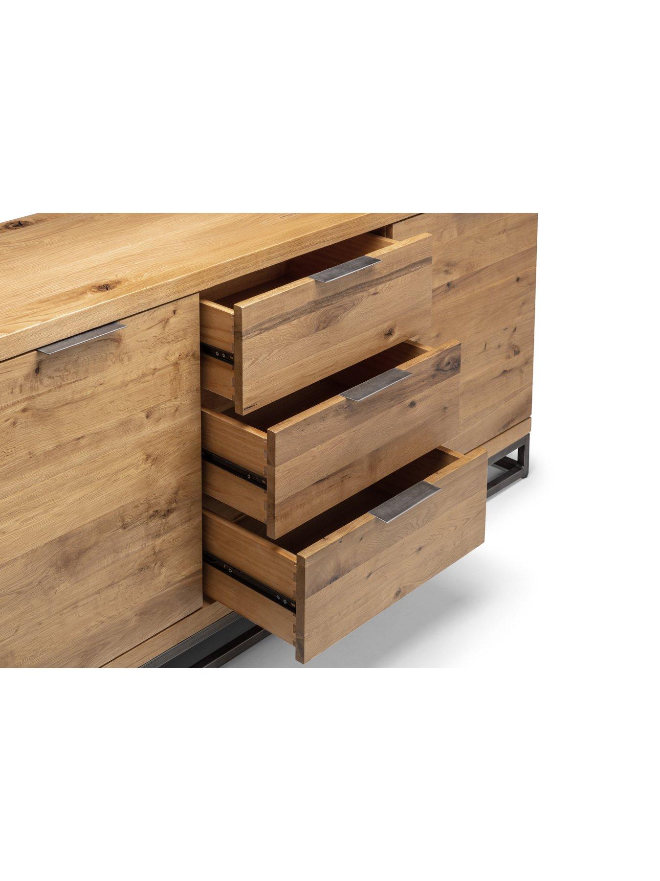 Image 5 of 5 of Julian Bowen Brooklyn Ready Assembled Solid Oak/Oak Veneer&nbsp;Sideboard
