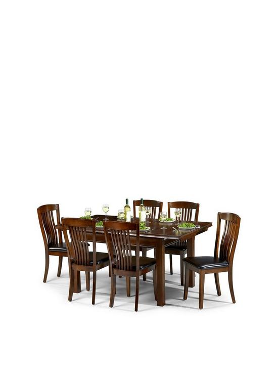 front image of julian-bowen-canterbury-120-160-cm-extending-table-and-6-chairs