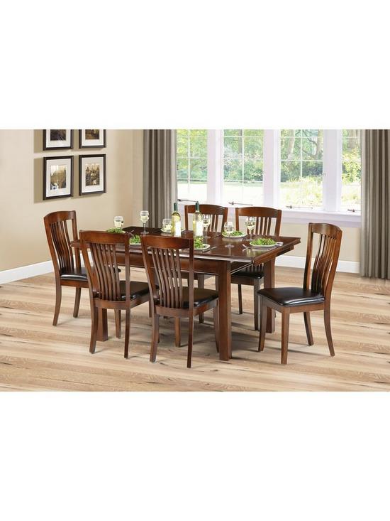 stillFront image of julian-bowen-canterbury-120-160-cm-extending-table-and-6-chairs