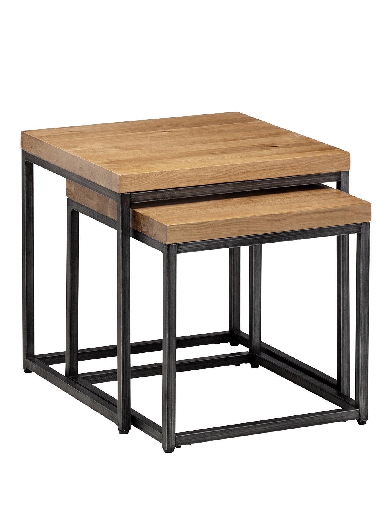Image 1 of 3 of Julian Bowen Brooklyn Solid Oak Top&nbsp;Nest of Tables&nbsp;