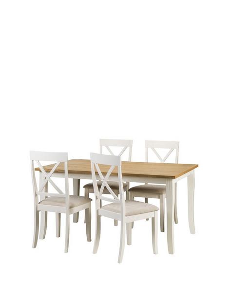 julian-bowen-davenport-150cm-dining-table-and-4-chairs