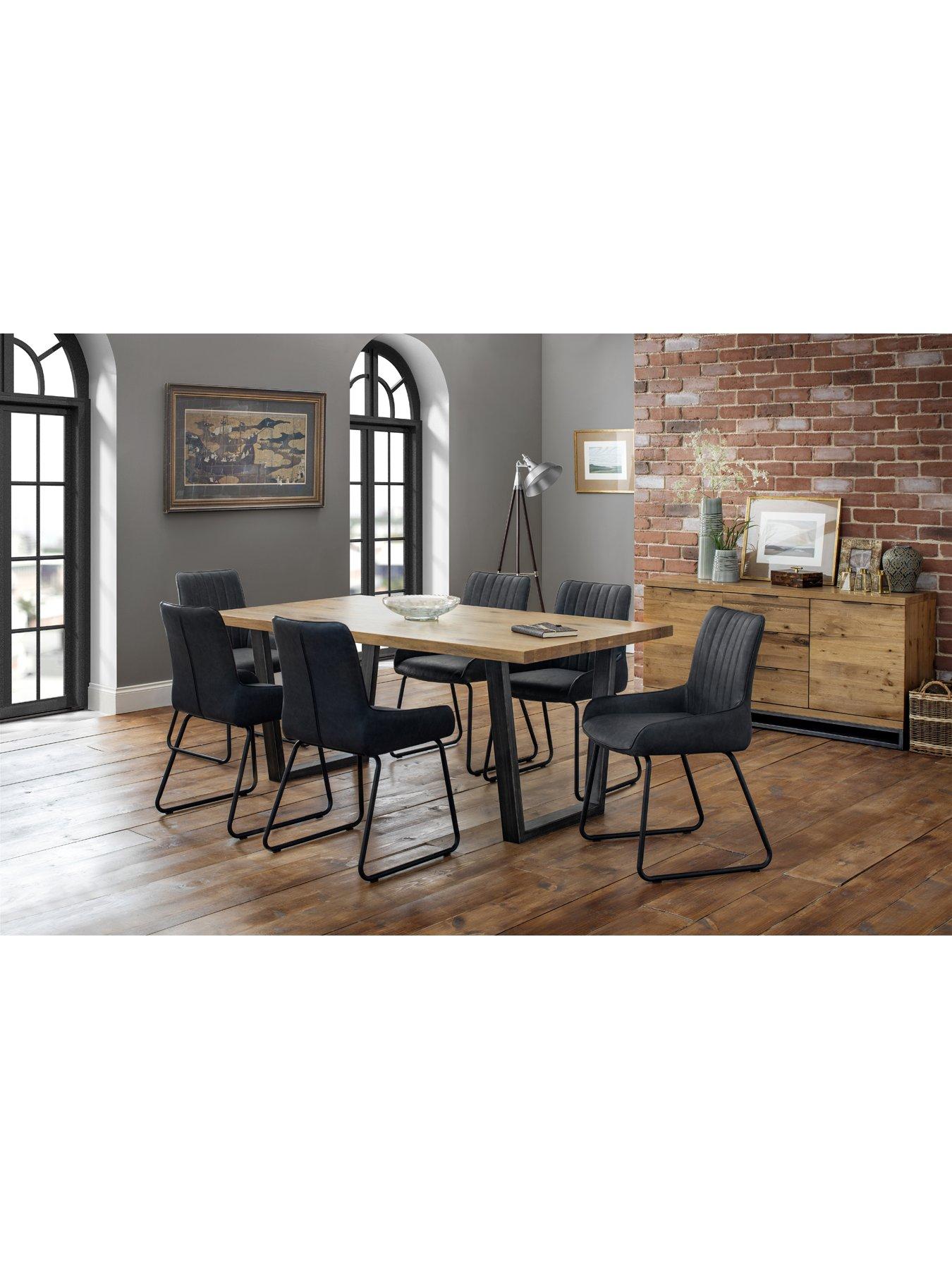 Image 2 of 5 of Julian Bowen Pair of Soho Faux Leather and Metal Dining Chairs
