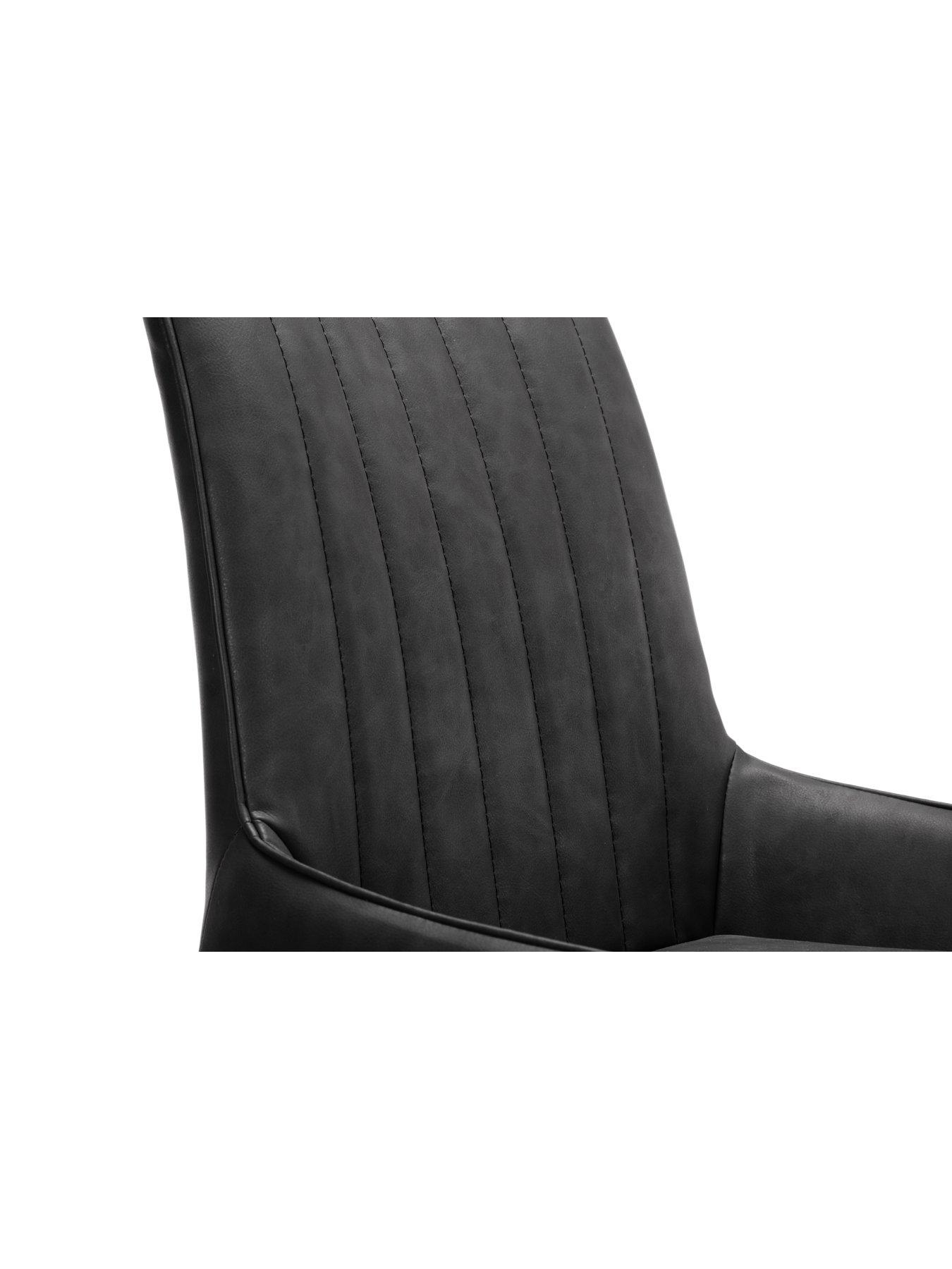 Image 4 of 5 of Julian Bowen Pair of Soho Faux Leather and Metal Dining Chairs