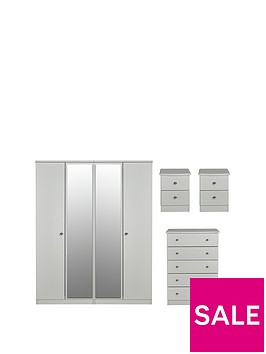 swift-verve-partnbspassembled-4-piece-package-4-door-mirrored-wardrobe-5-drawer-chest-and-2-bedside-chests