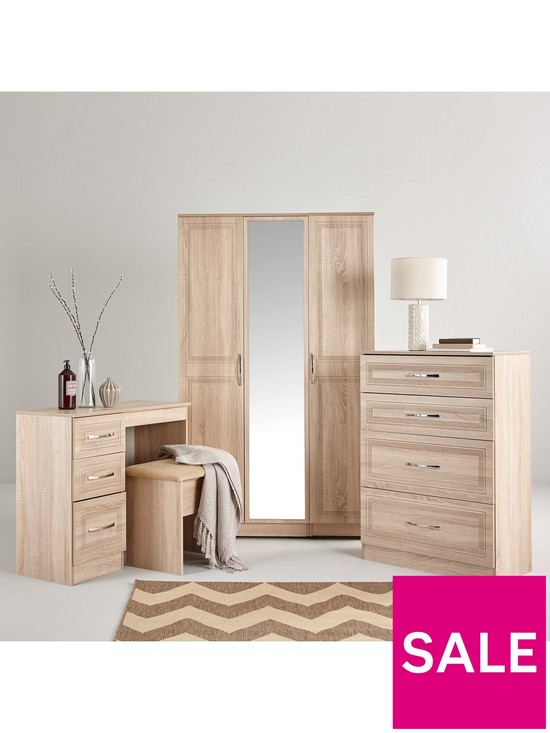 stillFront image of swift-winchester-ready-assembled-4-piece-package-2-door-wardrobe-5-drawer-chest-and-2-bedside-chests
