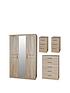  image of swift-winchester-partnbspassembled-4-piece-package-3-door-mirrored-wardrobe-chest-of-5-drawers-and-2-bedside-chestsnbsp--fscreg-certified