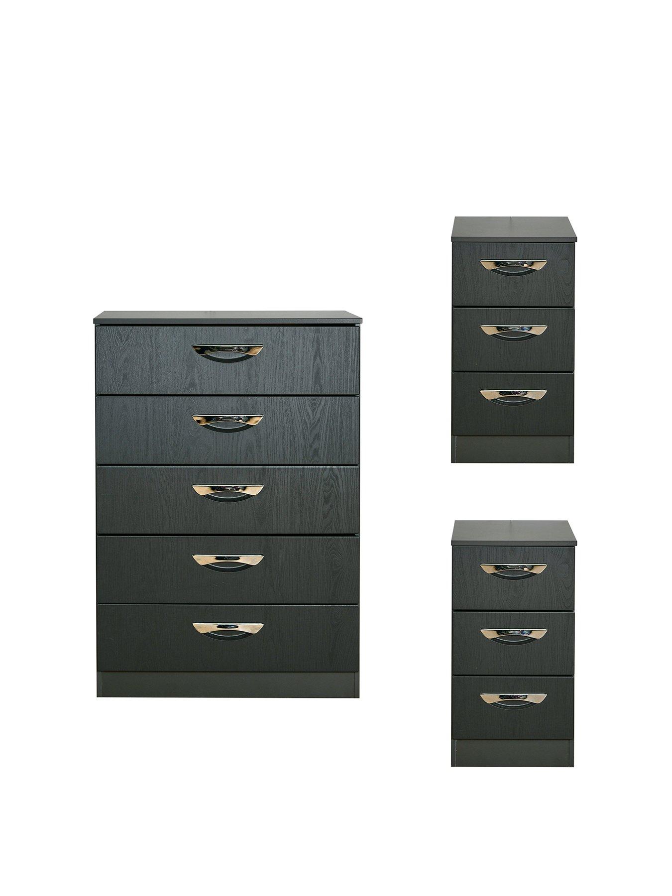 Swift Canterbury 3 Piece Ready Assembled Package 5 Drawer Chest