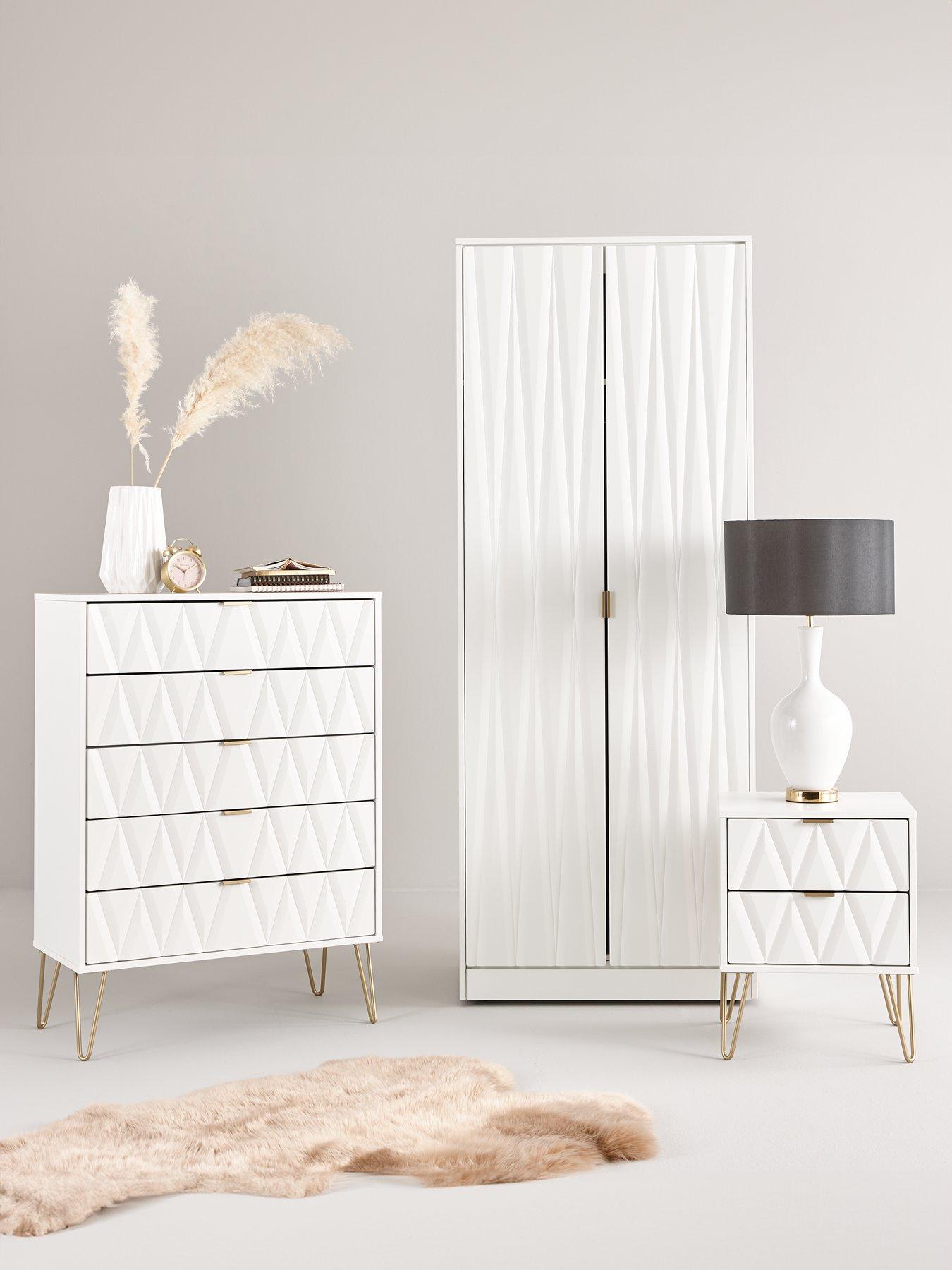 undefined Versailles Ready Assembled 3 Piece Package - 5 Drawer Chest and 2 Bedside Chests - FSC® Certified